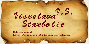 Višeslava Stambolić vizit kartica